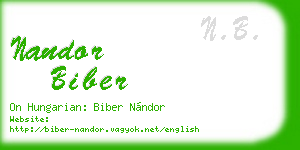 nandor biber business card